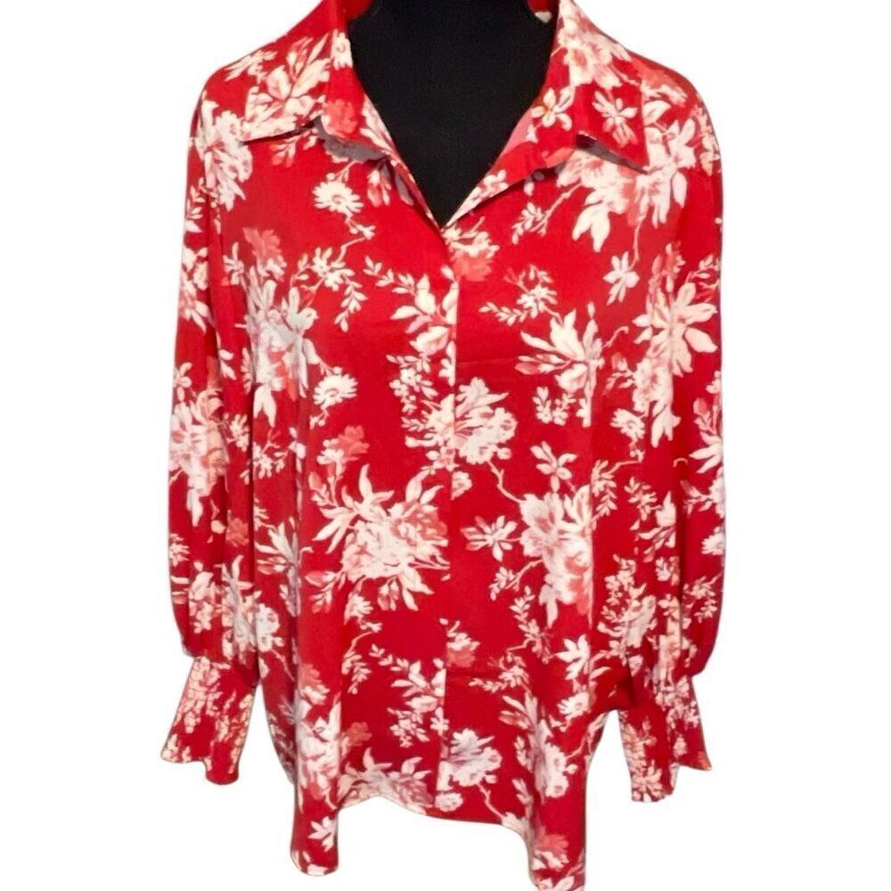 Flowery Women’s Bishop Sleeve Blouse/Top
